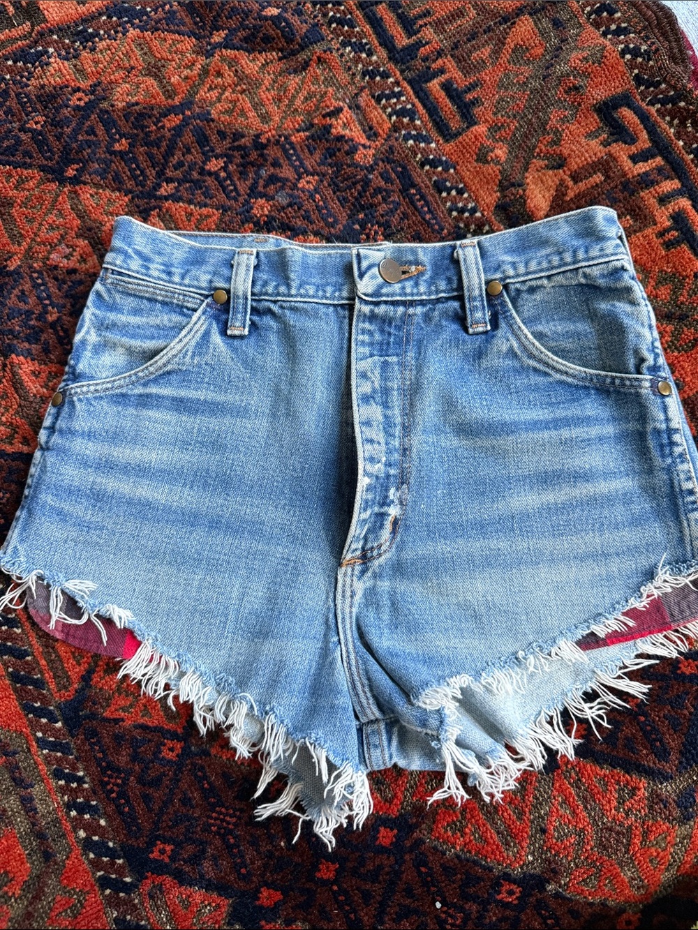 Wrangler Light Blue Denim Frayed Hem Women's Shorts